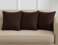 Yellow Weaves Cotton Canvas Decorative Cushion Covers, (16 X 16 Inches), Set of 3, Coffee