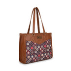 Stylique Women's Large Jute Tote Handbag with Zipper — Stylish Shoulder Bag for Office, Laptop, College & Shopping, Leather Handle Accent