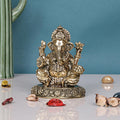 ARTVARKO Brass Ganesh Idol Ganesha Statue Ganpati Murti for Temple Puja Home Entrance Décor Luck Gift 5 Inch
