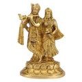 ARTVARKO™ Brass Radha Krishna Statue - Radha Krishan Idol Showpiece Figurine for Home Office Temple Pooja Decor Gift 7 Inch