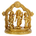 ARTVARKO Brass Ram Sita Laxman Hanuman Statue Sculpture Ram Darbar Idol Murti Height 7 Inches