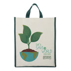 DOUBLE R BAGS Eco-Friendly, Reusable & Multi-Purpose Cotton Canvas Bag With Reinforced Handles For Kitchen Essentials Grocery, Fruits And Vegetables (Letsave-01, Pack Of 1)