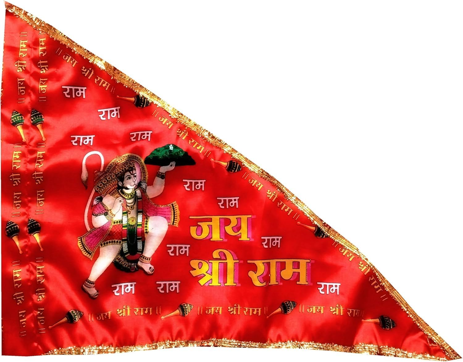 PS SHEVIN_ @ Hanuman Ji Red-Yellow Color Cloth Big Size for Home Temple | Bajrangbali Big Size Temple | Quality for Temple/Home | Satin Cloth | Red Hanuman Ji_400.15.72