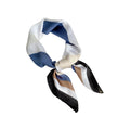 CrossKulture White Blue Beige Stripe printed Poly Silken Feel Bandana Scarf for Women | Satin Feel | Floral Design | Soft & Lightweight Scarf for Handbag | HeadBand Neck Scarf for Girls