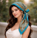 Wirkqeez Silk Head Scarf for Women – Luxury Satin Silk Hair Scarf, Soft Bandana Wrap for Sleeping, Hair Protection & Styling (Multicolor_07)