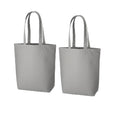 Canvas Cotton Tote Bag Set Of 2 for Women & Men | 36x37x11 cm Reusable Shopping Grocery Bags | Eco Friendly Shoulder Carry Handbags for Office Travel College Daily Use (Grey)