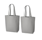 Canvas Cotton Tote Bag Set Of 2 for Women & Men | 36x37x11 cm Reusable Shopping Grocery Bags | Eco Friendly Shoulder Carry Handbags for Office Travel College Daily Use (Grey)