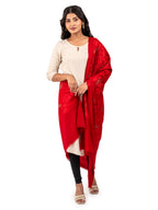 Naureen Women Pashmina Blend Shawl with Aari Embroidery and Shimmering Crystals, Warm and Soft, 40x80 inch