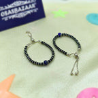 Osasbazaar Sterling Silver Nazariya Kadli Bracelet Adjustable with Evil Eye for Boys, Girls, Children, Baby (Black) - 90%-92.5% Purity Cerified.