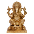 ARTVARKO Brass Mangalkari Ganesha Ganesh Bhagwan Large Statue God Ganpati Murti (11 Inch,6.7Kg)
