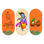 Artvibes Shri Krishna Wall Hanging Home Decorative Wall Art for Living room | Spiritual Decor Items | Wall Illustrations | Artwork| Stylish Modern Decor Item | Gift Items (WH_9019N), Set of 3