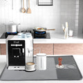 House of Quirk Silicone Coffee Mat, Coffee Bar Mat with Raised Spill Proof Edges for Countertops, Easy Clean Coffee Station Mat, Grey Kafalo