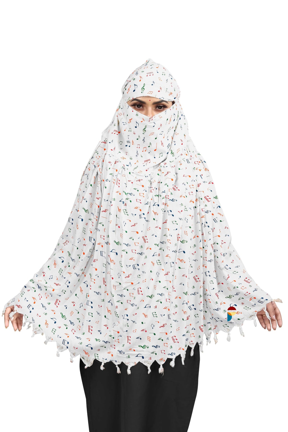 PRACHARAN Women Cotton Stylish Music Design Printed Female Scarf-Anti Pollution Full Face Cover With Uv Sun Rays Protection Scraf, White