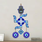 Artvibes Artistic Swastik Wall Hanging with Evil Eye Charms | Decorative Wooden Vastu Ornament for Home Entrance | Spiritual Decor for Prosperity | Harmony and Protection | Wall Art Gift (WH_85107N)