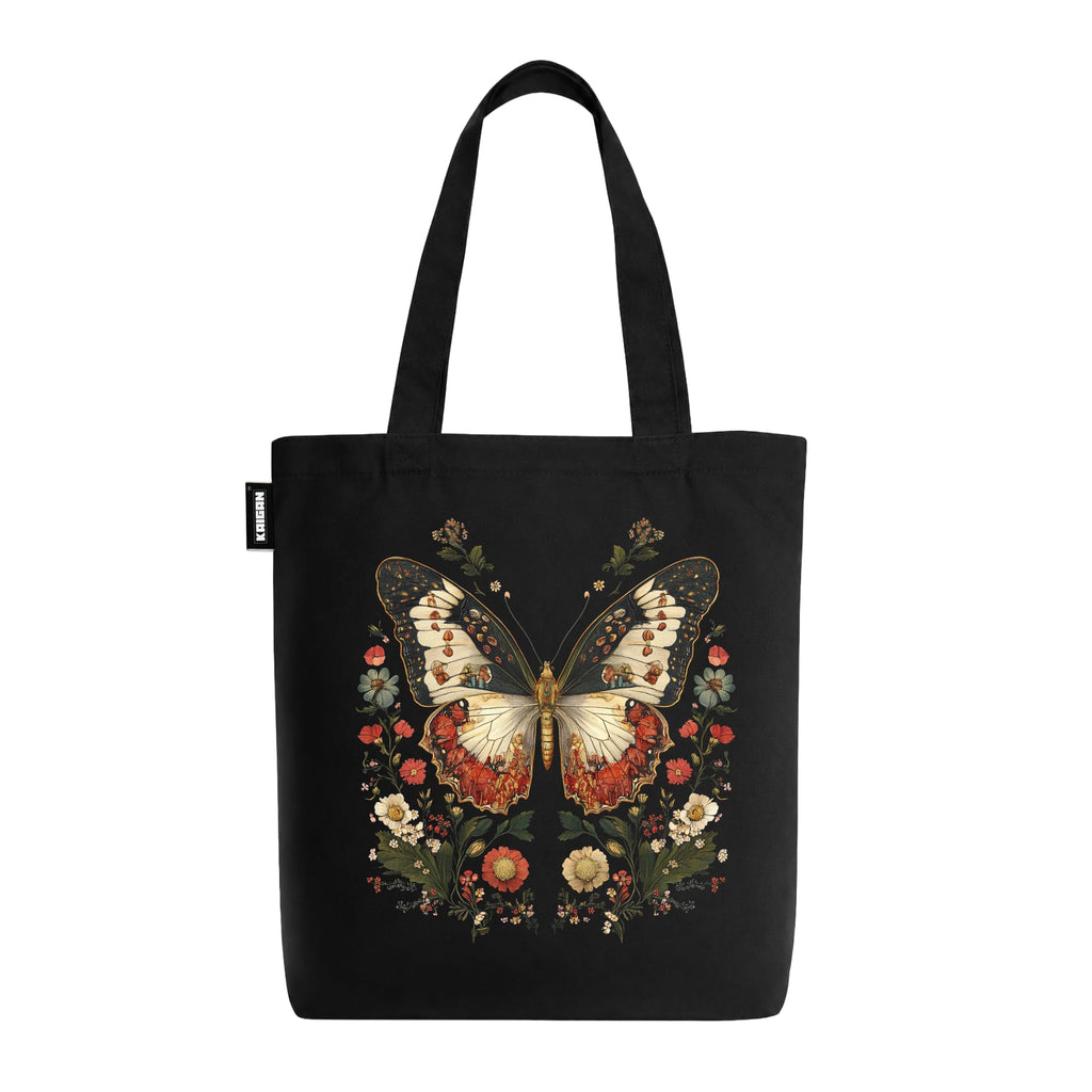 Kaigan Black Premium Tote Bag Printed Designed Canvas Tote Bags For Women, Ecofriendly Cotton Canvas Bag for Girls Tote bag For Shopping, College, Travel, Handbag For Unisex