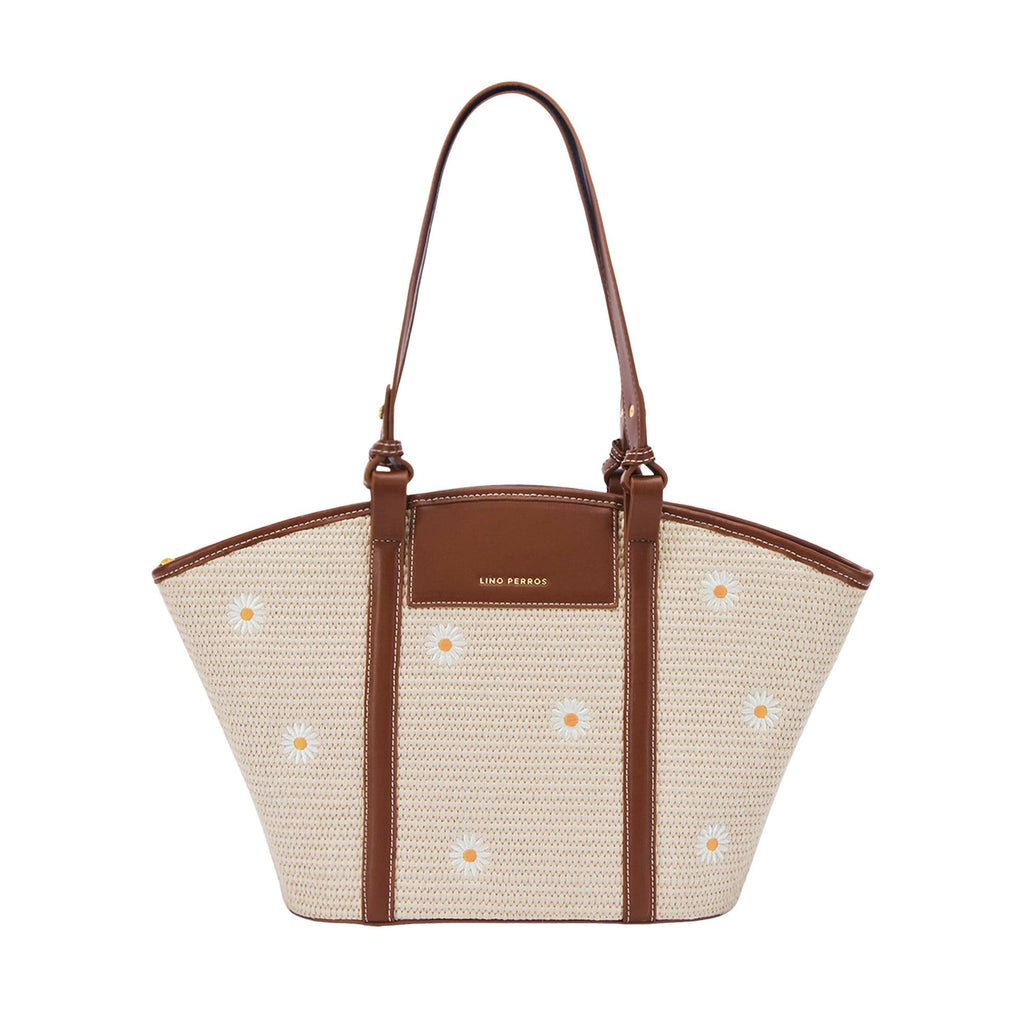 Lino Perros Monroe Daisy Bloom Off-White Tote Bag