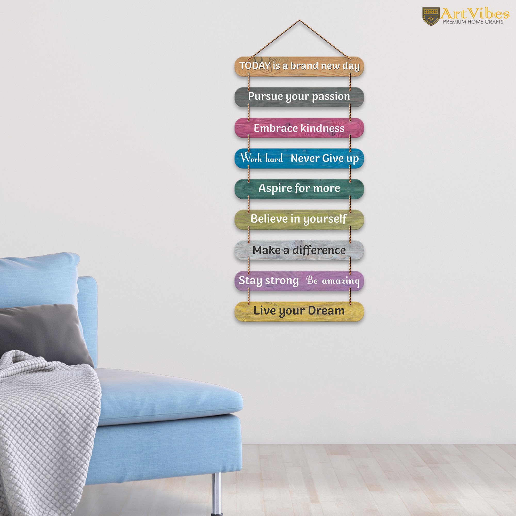 Artvibes Positive Quote Printed Wooden Wall Hanging | Quotes Decor Item | Craft For Everyone | Wall Poster | Office Decor | Inspirational Quotes Wall Art | Mdf Wall Decoration | Gift Items (WH_9308N)