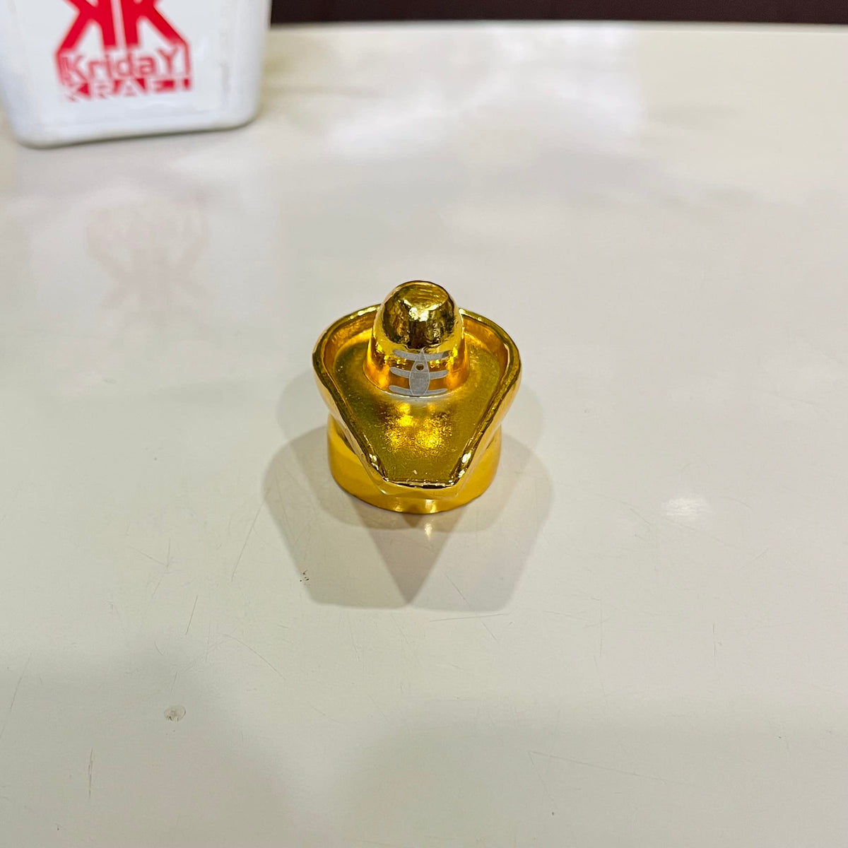 Kridaykraft Metal Shivling for Pooja Small Size Shiv Lingam Statue Idol Puja Gift Purpose Home Décor Mandir Temple Vastu Showpiece Height 3.5 Cm