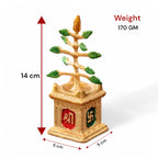 KridayKraft Spiritual Metal Tulsi Pot Decorative Showpiece Figure – Metal Artifical Tulsa ji Plant for Home Temple Accent for Pooja Room, Symbol of Positivity & for Gifting (Golden)