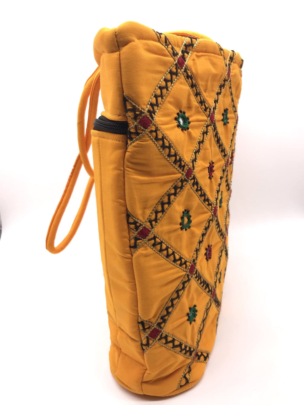 SriShopify Handcrafted Women’s Handbag Travel Shoulder bag Traditional Tote bag Cotton handmade wedding gifts for marriage birthday (30x40x10 Medium size Mirror Work) (yellow handbags for women)