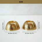 BEHOMA Pebble Bowl Metal Pack of 2 Tealight Candle Holders Set - Gold