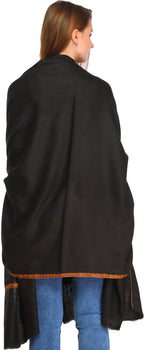 Exotic India Women's Shawl (SWJ26-jet-black_Jet Black_Free Size)