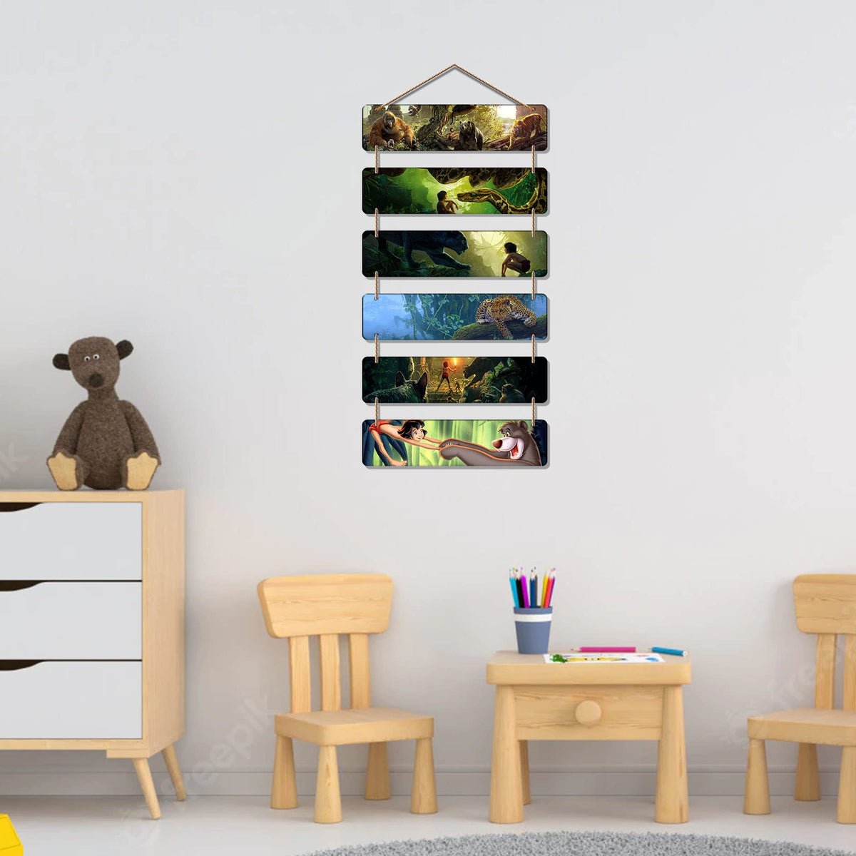 Artvibes Decorative Wall Hanging Wooden Art Decoration item for Living Room | Bedroom | Home Decor | Gifts | Quotes Decor Item | Wall Art For Hall | Mdf Wall Decoration, Set of 6 (WH_3292NR)