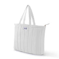 HOUSE OF ORLO Premium Cotton Waffle Quilted Tote Bag, Large Spacious Handbag for College, Office, Work, Travel, Shopping & Daily Use - White