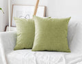 Khooti Decorative Jute Square Cushion Cover Throw Pillow Cover for Living Room Couch Diwan Single Seater Sofa, Modern Boho Large 22 x 22 Inches / 55 x 55 cm (Colour - Apple Green)(Set of 5 Pieces)-50 TC