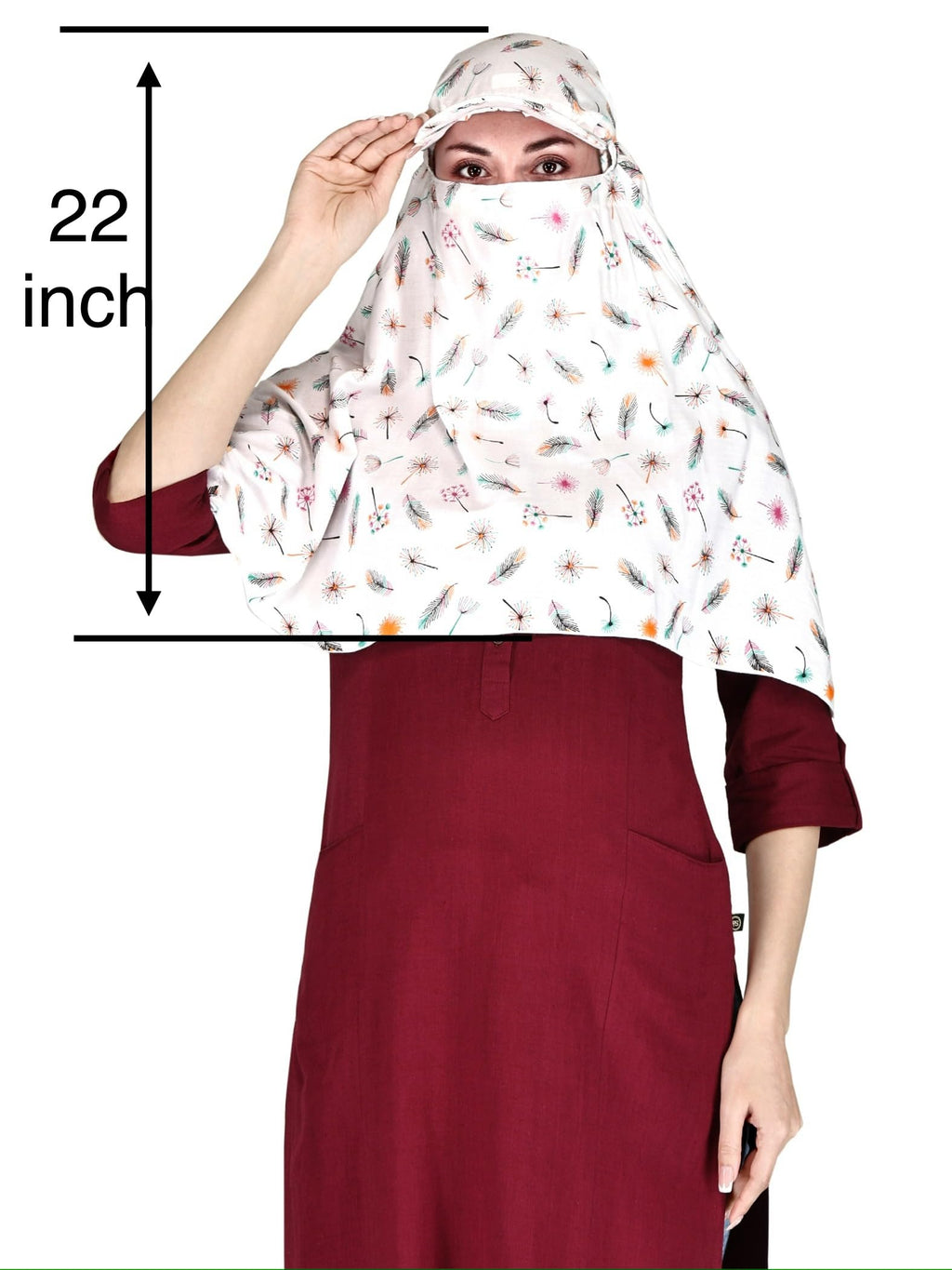 TESY QWEN Women's Scarf Cum Mask with Cap, Rayon Multi-Functional Neck Gaiter with UV Protection for Biking, Hiking and Travel (Flower)