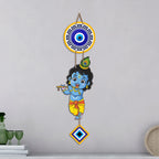 Artvibes Bal Krishna Evil Eye Wall Hanging for Home Entrance Decor | Nazar Battu Protection Hanging for Living Room Bedroom Temple Office | Vastu Positive Energy Decorative Gift (WH_8570N)