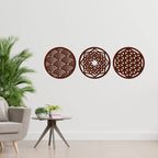 VibeCrafts Geometric Design in Circles MDF Wooden Wall Hanger for Home Decor|Office|Gift (WHVC1Pcs1_50033)