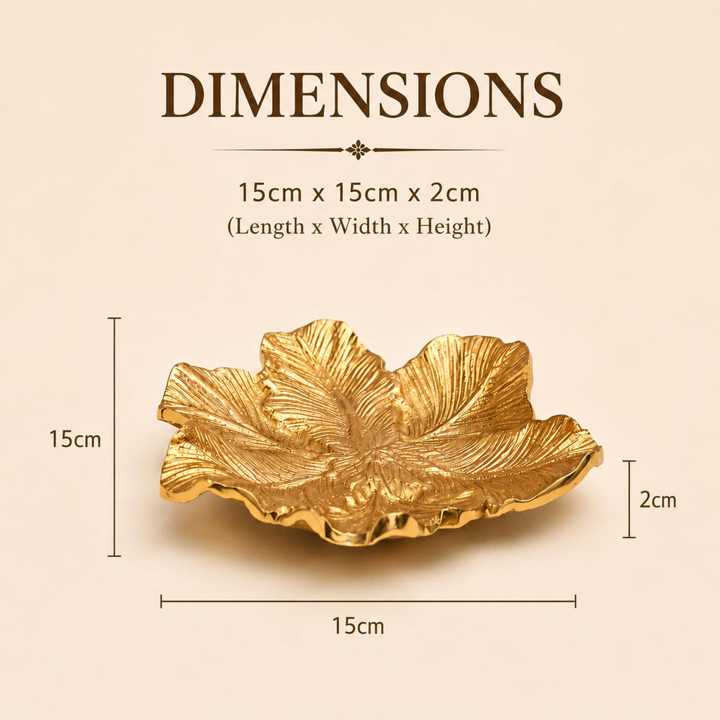 MARKET 99 Glossy Golden Aluminium Decorative Dish | Embossed Accent Platter for Dining Table, Living Room & Center Table | Designer Tray for Festive Gifting, Home Décor & Stylish Display