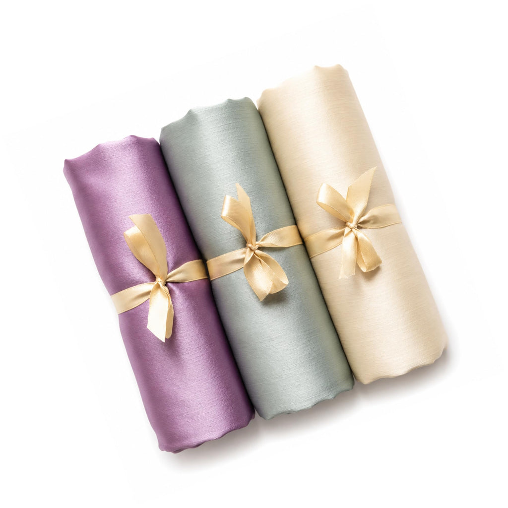 Leaf & FEATHER™ Muna Satin Hijab Scarf for Women | Pack of 3 Hijab Set | 200 x 70 cm | Silky Smooth & Lightweight | Premium Everyday Color Collection (10. Lavender - Mint Sage - Cream White)