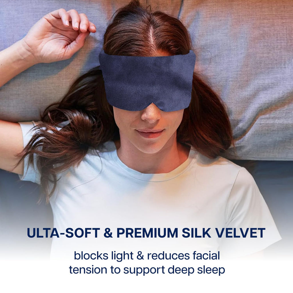 Kheoni Vetiver Eye Pillow Sleep Mask for Men & Women | Weighted Cotton Eye Mask with Adjustable Elastic Band | Natural Vetiver Aromatherapy Eye Pillow for Relaxation, Meditation, Yoga, Travel & Rest