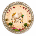 Handcrafted German Silver Pichwai Cow Design Tray 10 Inch | Round Pooja Thali | Decorative Serving Tray for Dry Fruits, Home Decor & Festive Gifting