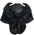 RoRoDox Warm Faux Fur Wedding Shawl Perfect for Wedding/party/show (Black Medium Size)