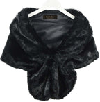 RoRoDox Warm Faux Fur Wedding Shawl Perfect for Wedding/party/show (Black Medium Size)