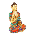 ARTVARKO Brass Buddha Showpiece Statue for Home Decor Living Room Office Desk Garden Table Decoration and Gifts 12 Inches