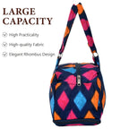 Kuber Industries Hand Bag | Cotton Folding Storage Bag | Zig Zag Print Storage Shopping Bag | 2 Compartment Toiletry Bag with Handle | Blue