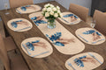Table Mats Set of 6 with Table Runner - Non Slip, Heat Resistant, Jute Cotton Blend for Dining Room Decor (Leaf) Kafalo