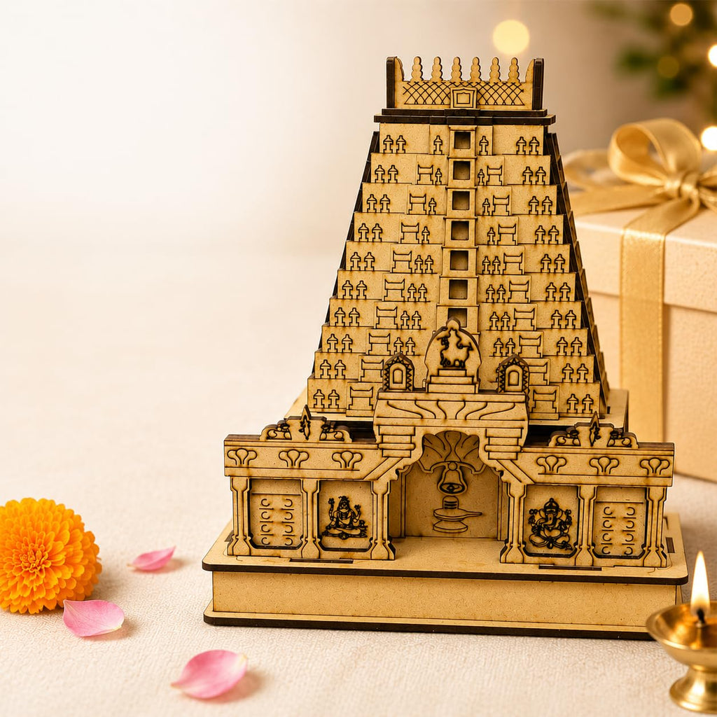 CdrArts Ramanathaswamy Temple Rameshwaram MDF Wood Model 4 INCH