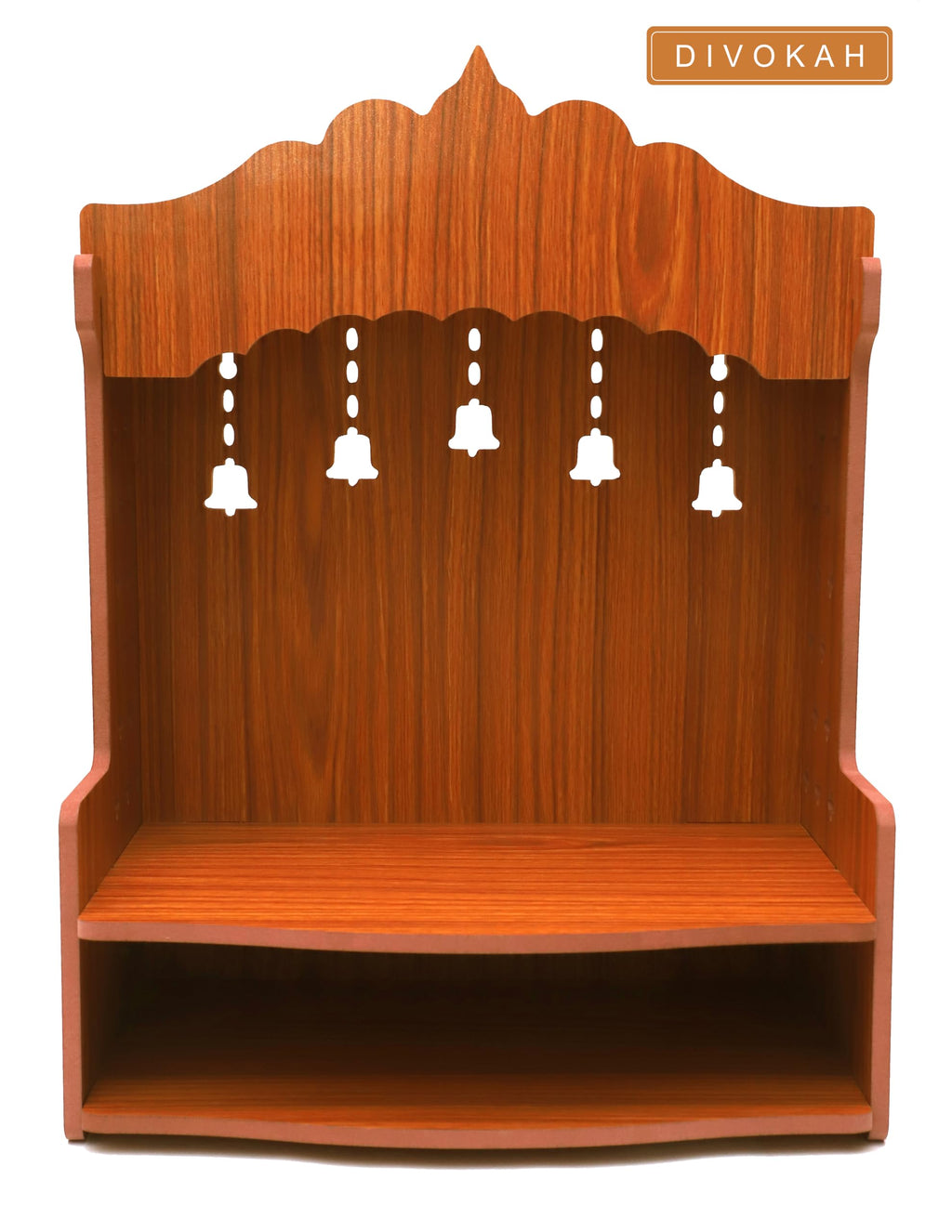 DIVOKAH® Beautiful MDF Wooden Temple/Home Temple/Pooja Mandir WDN Bell