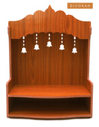DIVOKAH® Beautiful MDF Wooden Temple/Home Temple/Pooja Mandir WDN Bell