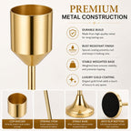 b2 3-Piece Gold Metal Candle Holder Set for Taper Candles, Modern Decorative Candlestick Holders for Dining Table, Wedding Centerpieces, Home Decor & Romantic Dinner Decoration (Gold)