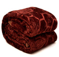 HEMAKAS CLOTHINGS Mink Floral Embossed Super Soft AC Bed Velvet for Winter Blanket (Brown, Double) Kafalo