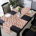 PRAKARTIK BY INDUARTS Dining Table Mats Set of 4 with 135 cm Runner - Gingerbread Man Theme,Digital Print, Washable, Indoor/Outdoor, Heat-Proof, Wipe & Clean (47X33 cm) Cream & Brown Kafalo