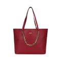 Fastrack Textured Oversized Structured Tote Bag for Women, Girls and Ladies | Fits Upto 15 Laptop with a Unique Gold Metal Chain Accent | Totes for Casual Carry | With Spacious Zipper Compartment