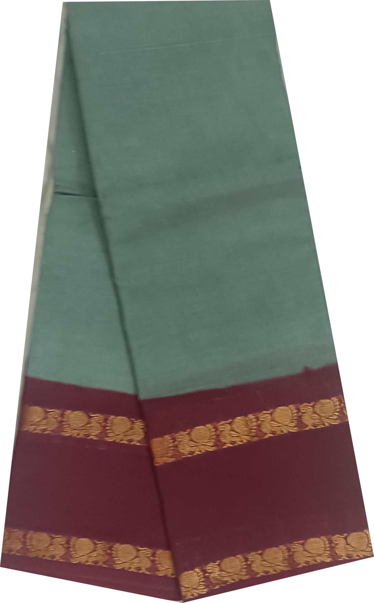 Madurai Sungudi Cotton Saree- small border withAdayar Plain saree (With OUT Blouse) For Women (Lightgreen red)