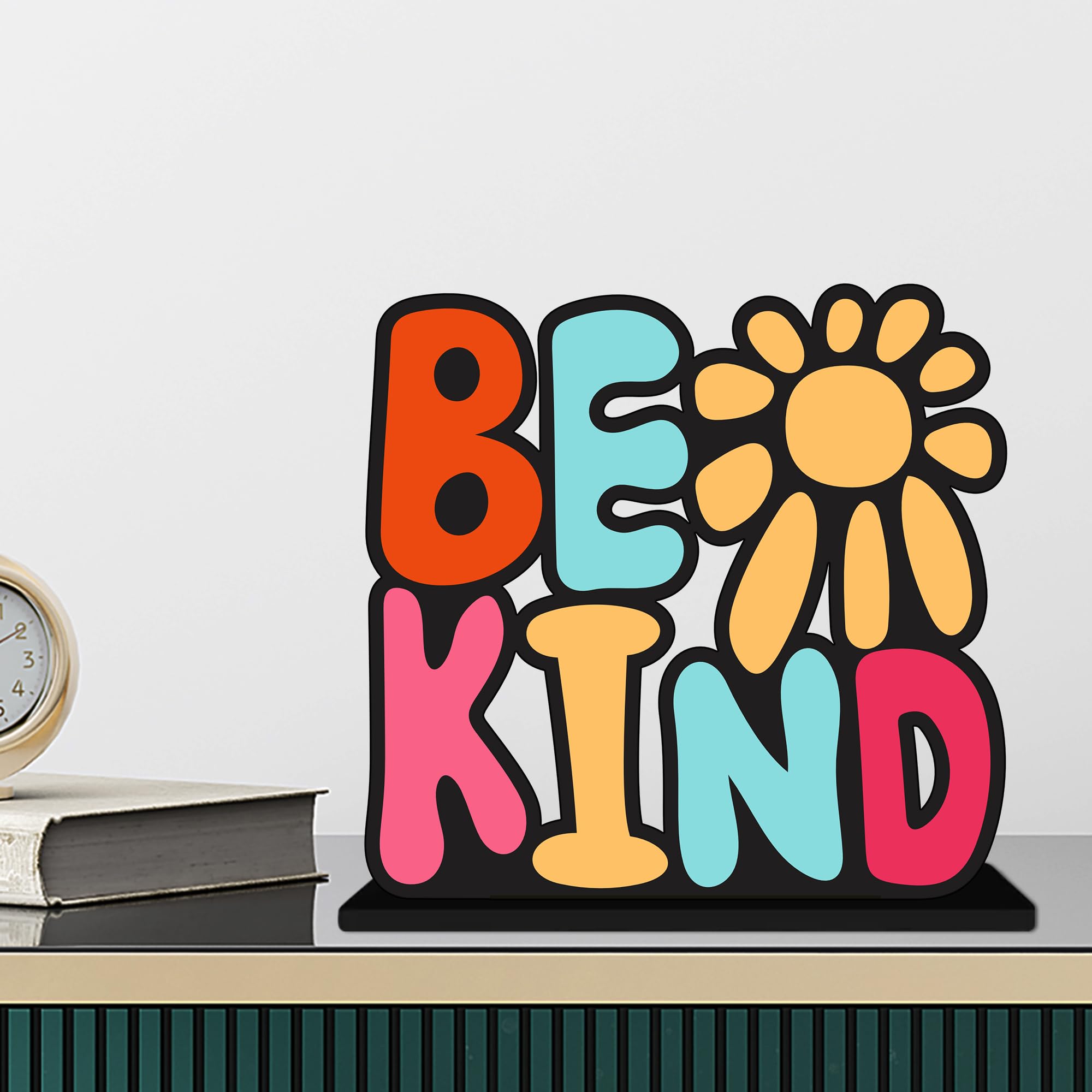 Artvibes Be Kind Motivational Quotes Table Decor for Office Desk | Home Decoration Items | Living Room | Modern Art Wooden Showpiece Decorative Gift item (SP_1180)